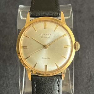 Rotary 17‑Jewel Mechanical – Gold‑Tone Case, Sunburst Baton Dial, Incabloc