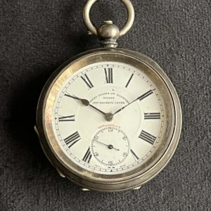 Empire Pocket Watch, Sterling Silver – Swiss Lever Movement, Key‑Wound, 1918 Hallmark