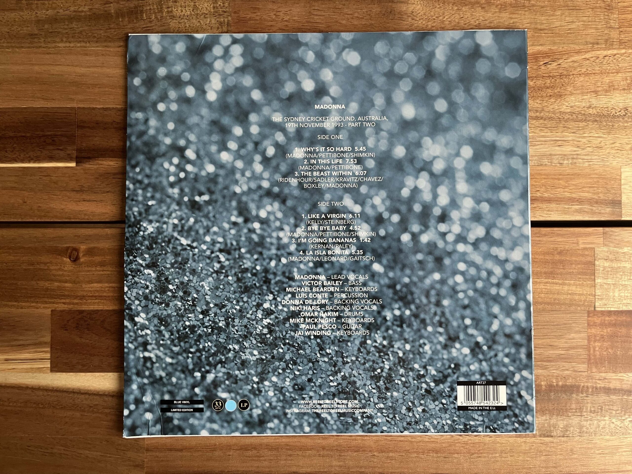 Madonna live broadcast blue‑vinyl LP from Sydney, 1993 — Colour Pressing - Image 2
