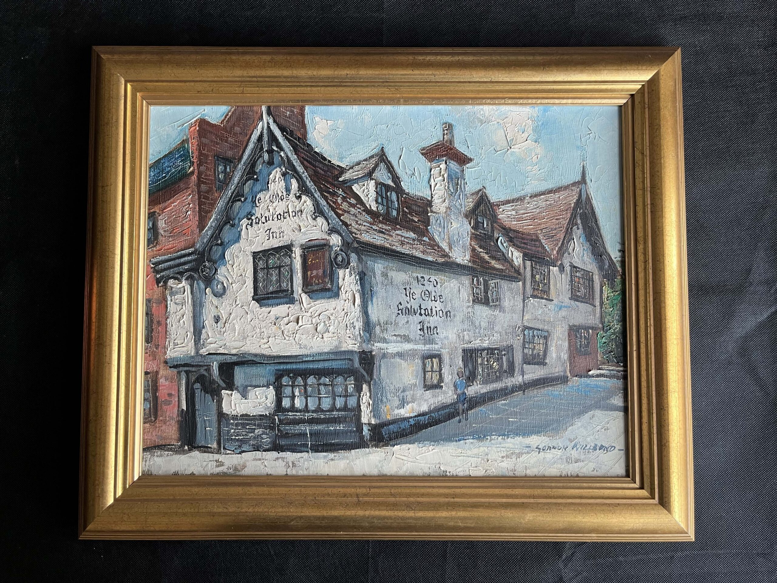 Gordon Willbond Oil Painting, Ye Olde Salutation Inn Nottingham, Framed - Image 2